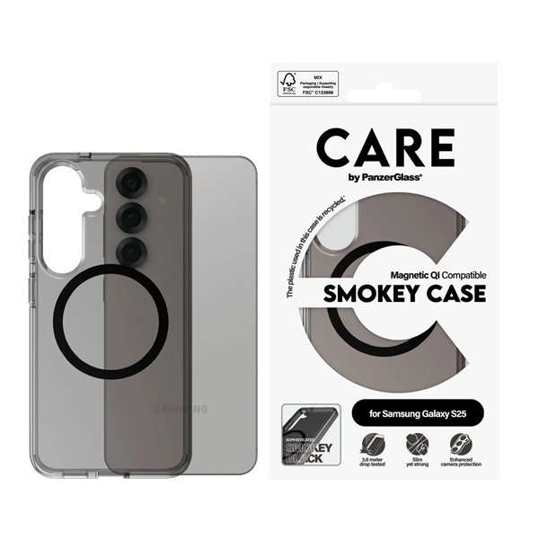CARE by PanzerGlass Case Urban Combat Smokey Black Qi S25
