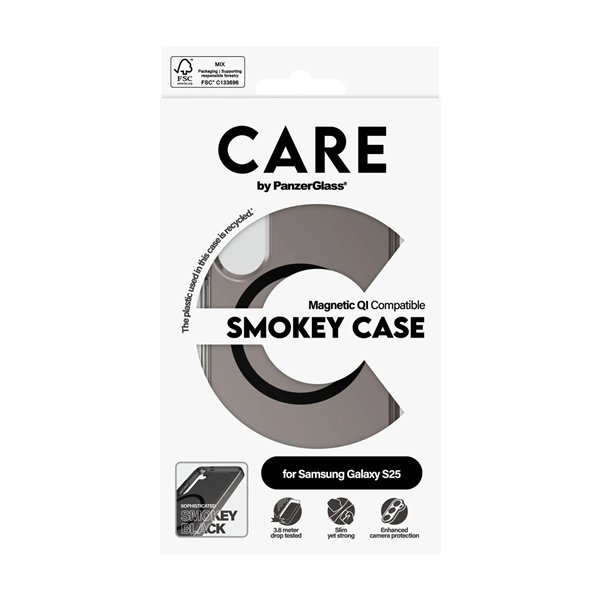 CARE by PanzerGlass Case Urban Combat Smokey Black Qi S25