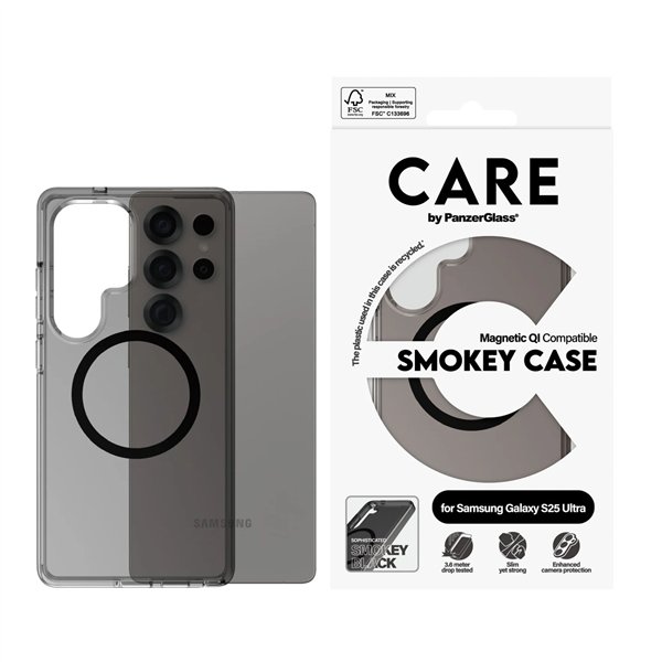 CARE by PanzerGlass Case Urban Combat Smokey Black Qi S25 U