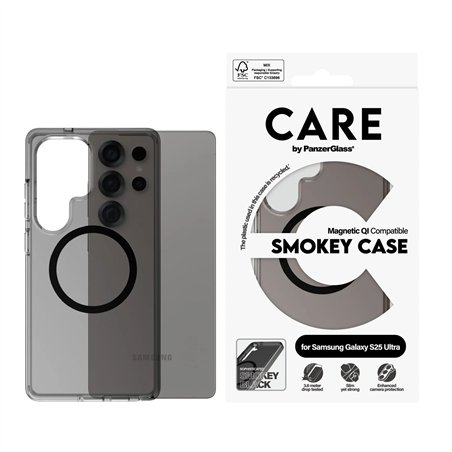CARE by PanzerGlass Case Urban Combat Smokey Black Qi S25 U
