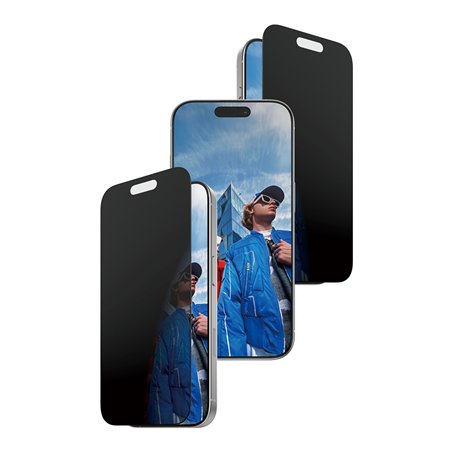 PanzerGlass Privacy bordo nero iP 17 UWF Fastfit