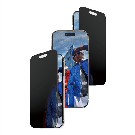 PanzerGlass Privacy bordo nero iP 17 Air UWF Fastfit