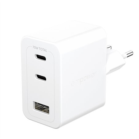 PanzerGlass empower 70W caricab. 2x USB-C 1x USB-A bianco