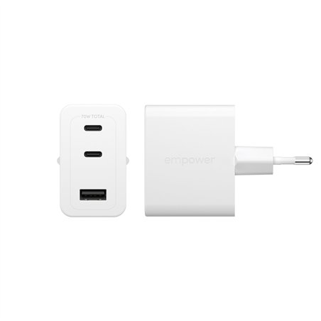 PanzerGlass empower 70W caricab. 2x USB-C 1x USB-A bianco