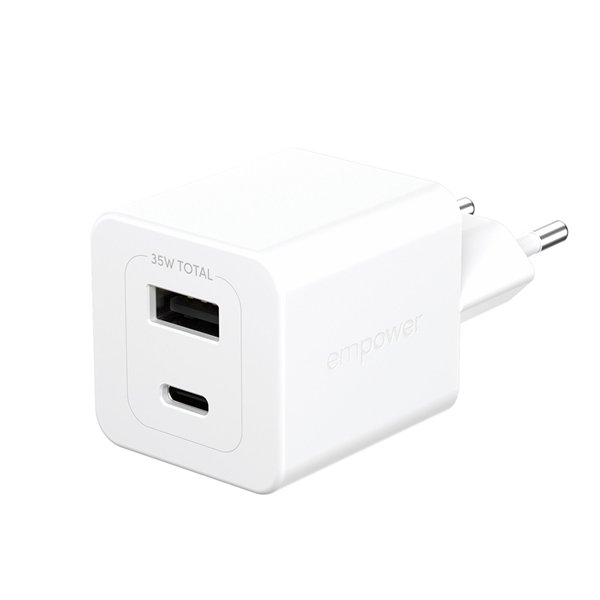PanzerGlass empower 35W caricab. USB-C + USB-A bianco