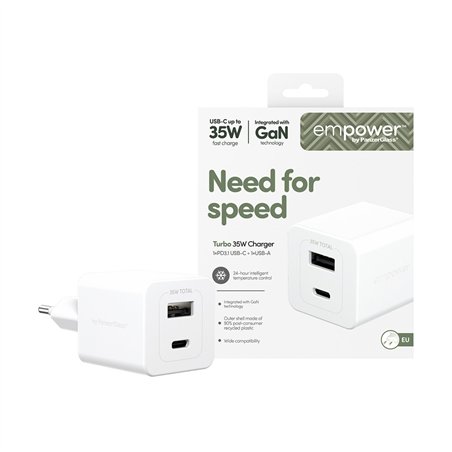PanzerGlass empower 35W caricab. USB-C + USB-A bianco