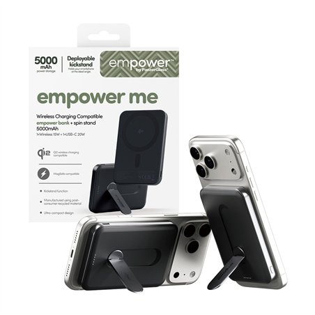 PanzerGlass empower Powerbank w. Spin Stand 5000mAh Space nero