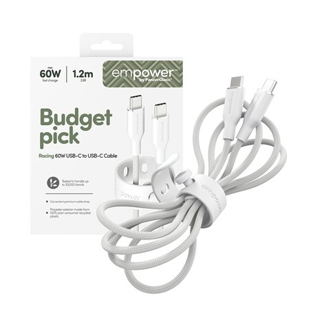 PanzerGlass empower 60W USB-C a USB-C cavo USB 2.0 1.2M bianco