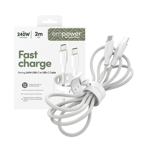 PanzerGlass empower 240W USB-C a USB-C USB 2.0 2M bianco
