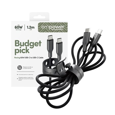 PanzerGlass empower 60W USB-C a USB-C cavo USB 2.0 1.2M nero