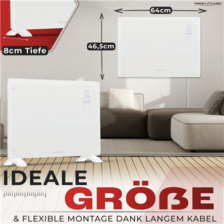 Proficare PC-GKH 3118 white Glass Konvector Heater
