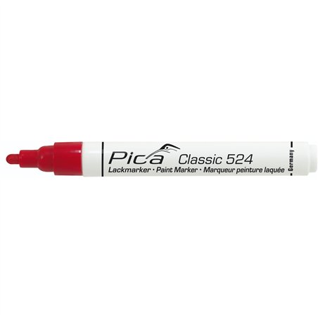 Pica marcatore industriale a vern. lacc. 2-4mm p. tonda,rosso