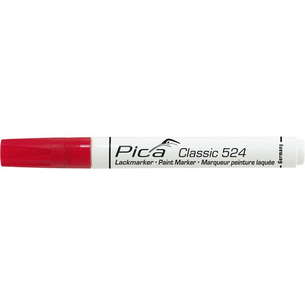 Pica marcatore industriale a vern. lacc. 2-4mm p. tonda,rosso