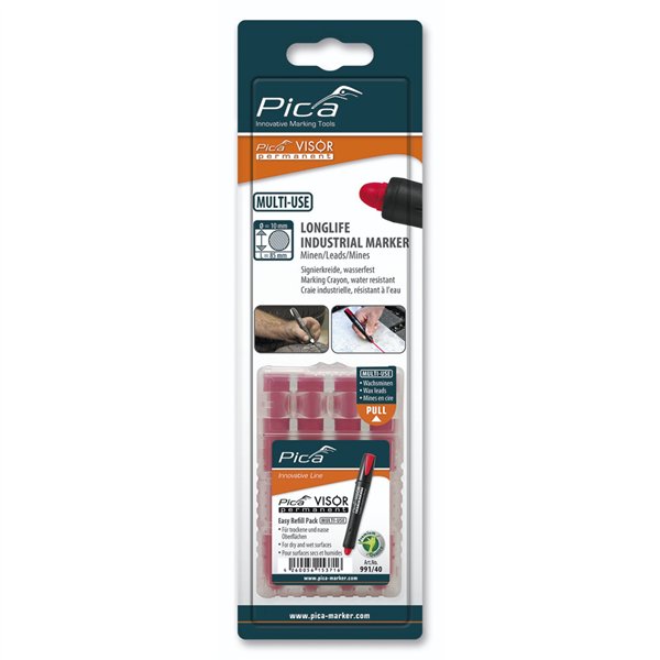 Pica VISOR permanent sets mine di ricambio, rosso / SB