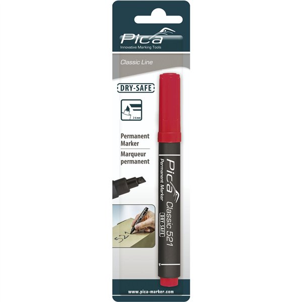 Pica pennarello permanente 2-6mm punta a cuneo, rosso / SB