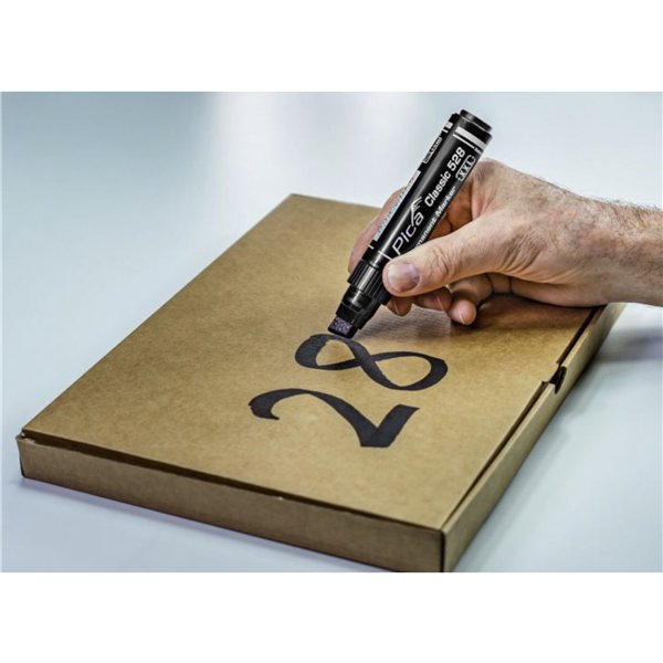 Pica pennarello permanen. 4-12mm punta a cuneo, nero / SB