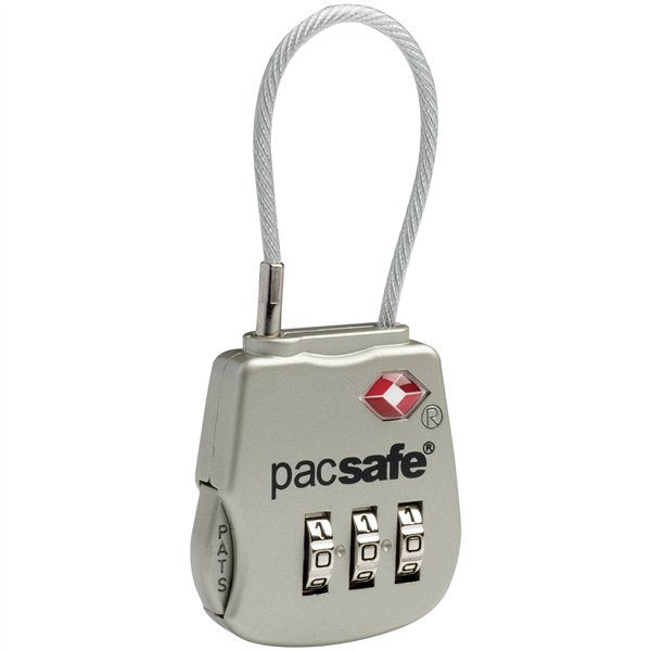 Pacsafe Prosafe 800 TSA Cable Combination Lock Silver
