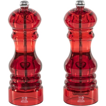 Peugeot Podium Pfeffer- und Salzmühle 18 cm Duo Acryl rot