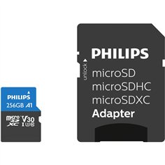 Philips MicroSDXC Card     256GB Class 10 UHS-I U3 incl. adatt.