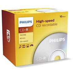 1x10 Philips CD-R 80Min 700MB 52x JC