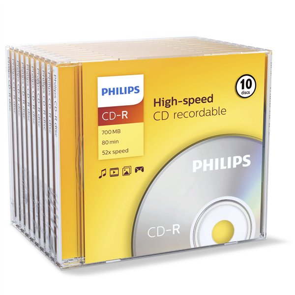 1x10 Philips CD-R 80Min 700MB 52x JC
