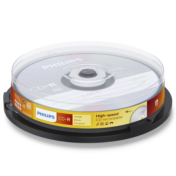 1x10 Philips CD-R 80Min 700MB 52x SP