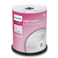 1x100 Philips DVD-R 4,7GB 16x SP