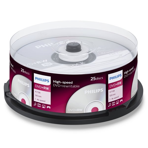 1x25 Philips DVD+RW 4,7GB 4x SP