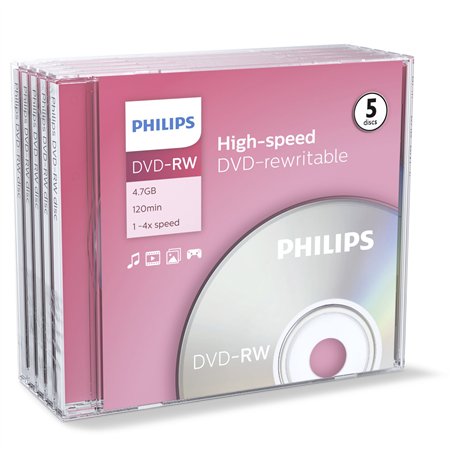 1x5 Philips DVD-RW 4,7GB 4x JC