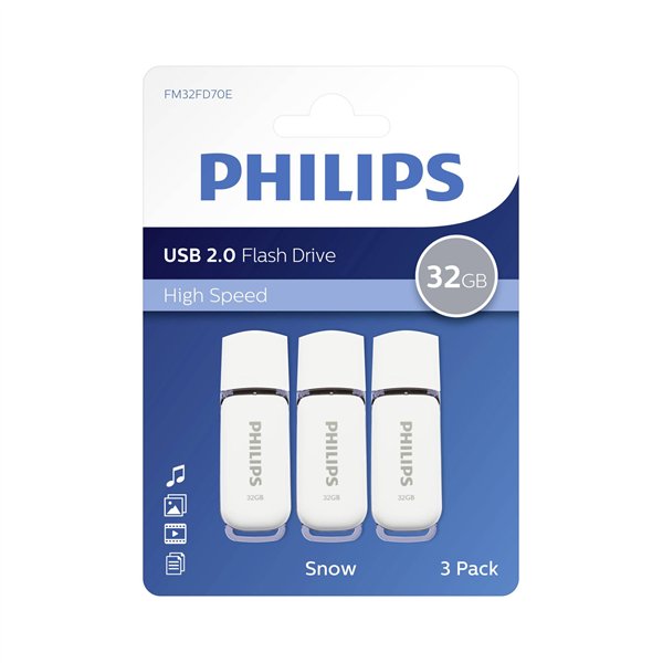 Philips USB 2.0             32GB Snow Edition grigio conf.da 2 pz