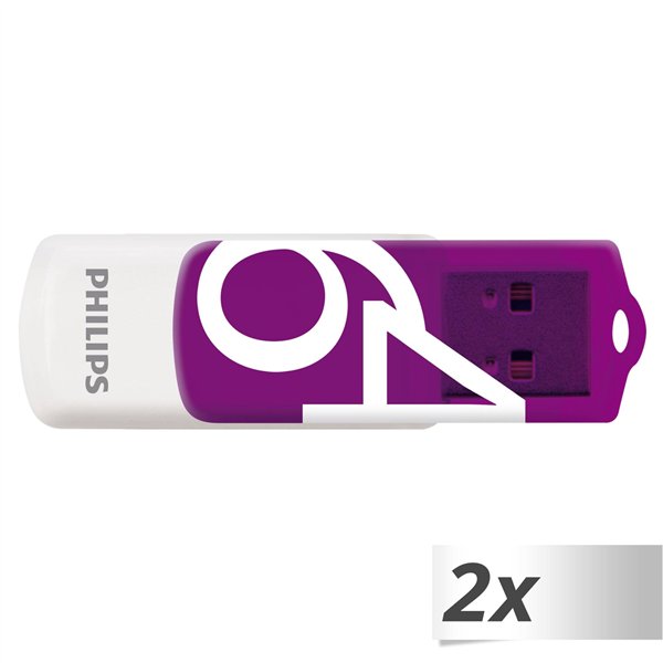 Philips USB 2.0             64GB Vivid Edition viola conf. 2 pz.