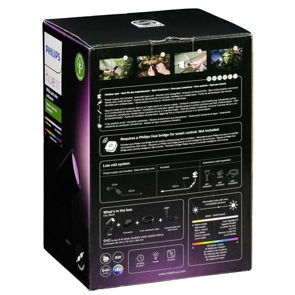 Philips Hue Lily LED 1fiam.Spot estensione nero