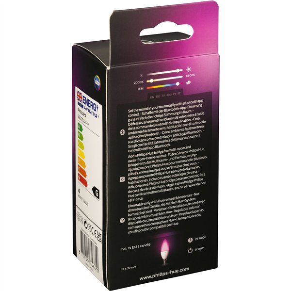 Philips Hue LED a candela E14 BT 5,3W 470lm bianco Color Ambiance