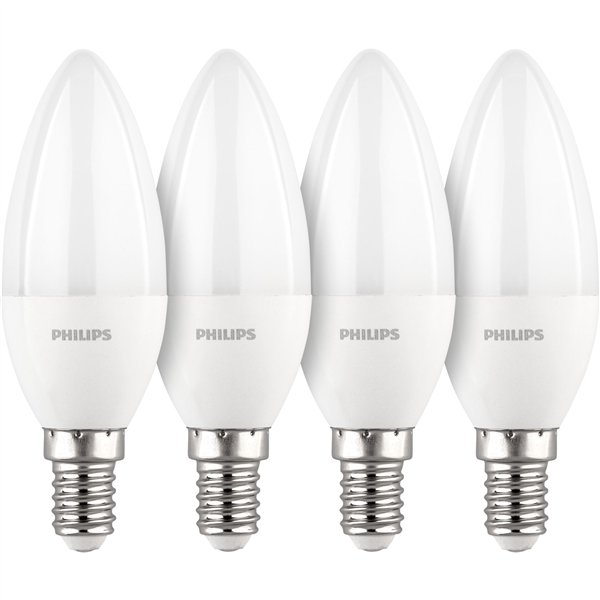 Philips LED lampadina E14 kit 4pz candela 40W 2700K