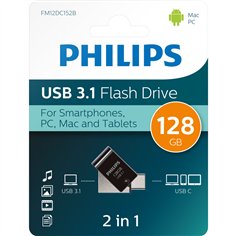Philips 2 in 1 OTG         128GB USB 3.1 + USB C Midnight nero 2