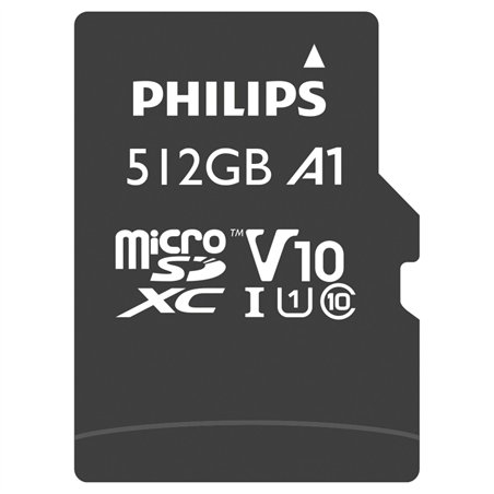 Philips MicroSDXC Card     512GB Class 10 UHS-I U1 incl. adatt.