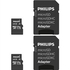 Philips MicroSDXC 2-Pack    64GB Class 10 UHS-I U1 incl. adatt.