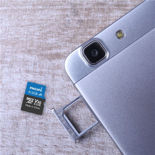 Philips MicroSDXC Card     512GB Class 10 UHS-I U3 incl. adatt.