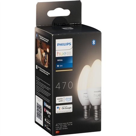 Philips Hue LED lampada E14 2pz kit 5,5W 470lm bianco