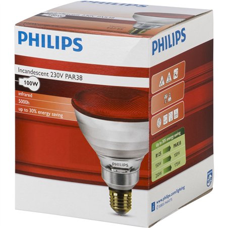 Philips lampada infrar. PAR38 IR 100W E27 230V rosso