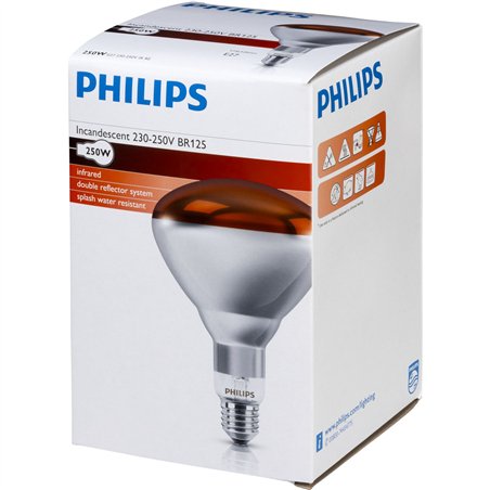Philips lampada infrar. BR125 IR 250W E27 230-250V rosso