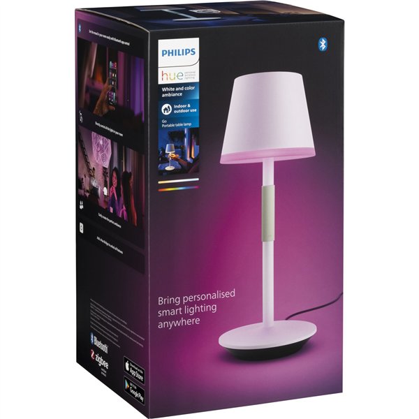 Philips Hue Go lamp. tavolo bia. White Color Ambiance batt.