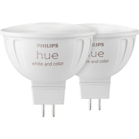 Philips Hue LED lampada MR16 2pz kit 400lm White Color Amb.