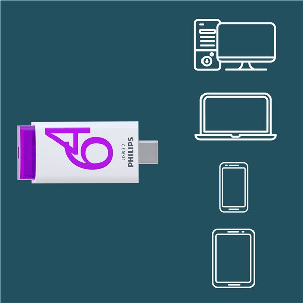 Philips USB 3.2             64GB Click Series Gen 1 USB-C