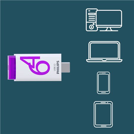 Philips USB 3.2             64GB Click Series Gen 1 USB-C