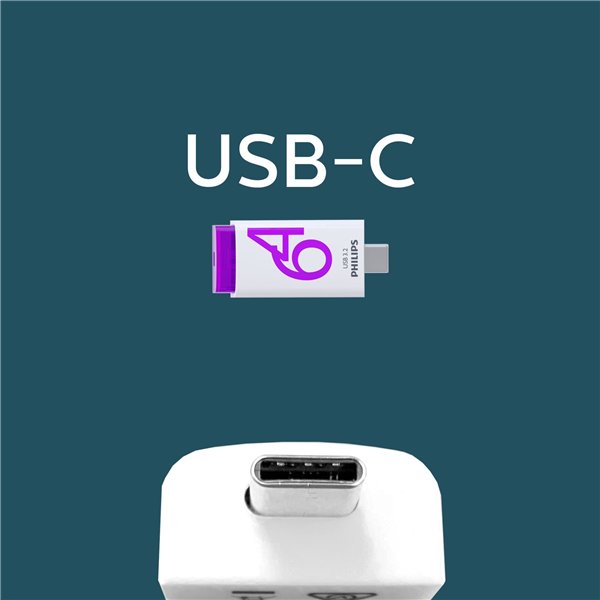 Philips USB 3.2             64GB Click Series Gen 1 USB-C