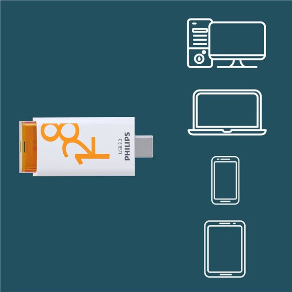 Philips USB 3.2            128GB Click Series Gen 1 USB-C