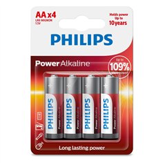 1x4 Philips Power Alkaline AA batteria