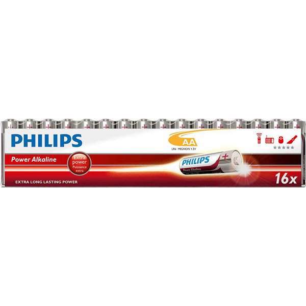 1x16 Philips Power Alkaline AA batteria Promo Pack