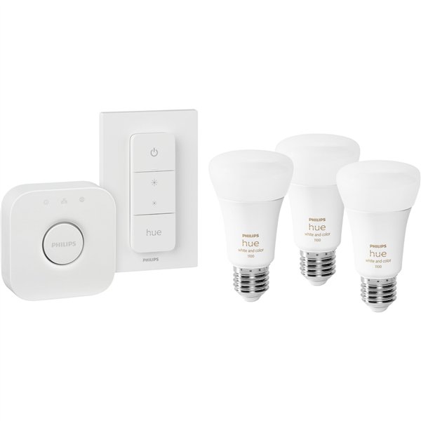 Philips Hue LED lampada E27 conf da 3p. White Color Amb. + Set